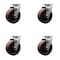 Service Caster 5'' High Temp Glass Filled Nylon Wheel Swivel Caster Set with Roller Bearings, 4PK SCC-20S520-GFNRHT-4 - alternate 1